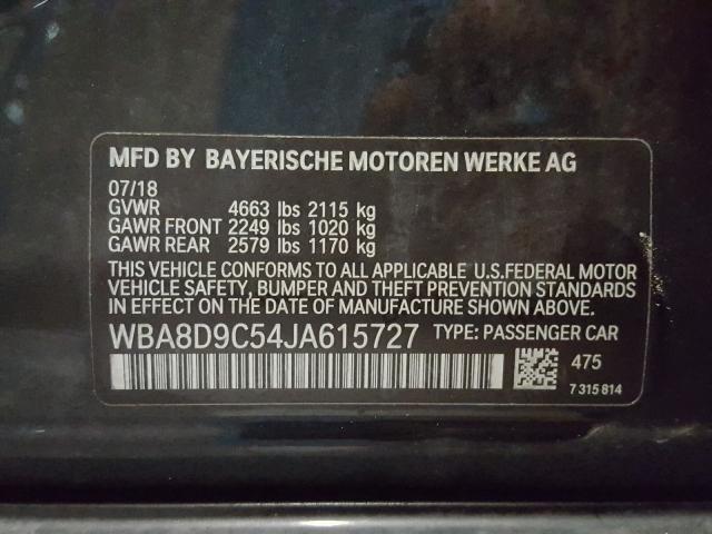 Photo 9 VIN: WBA8D9C54JA615727 - BMW 3 SERIES 