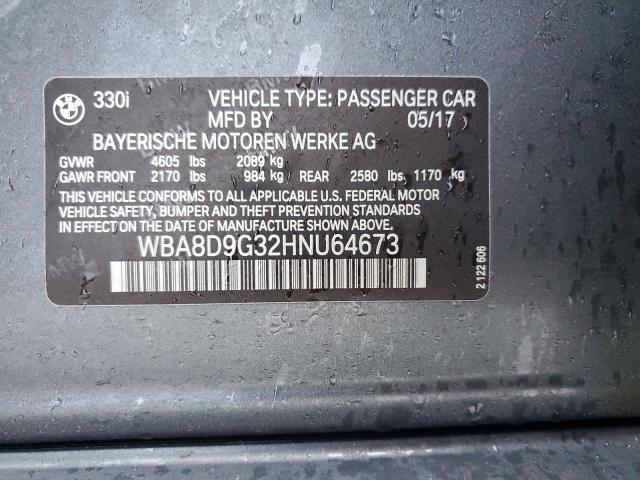 Photo 11 VIN: WBA8D9G32HNU64673 - BMW 3 SERIES 