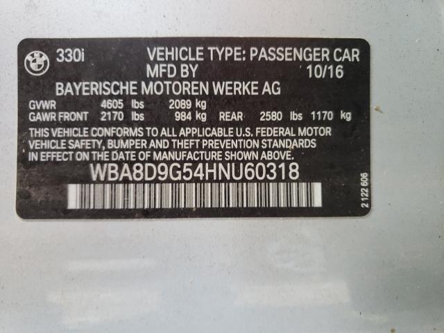 Photo 9 VIN: WBA8D9G54HNU60318 - BMW 330 XI 