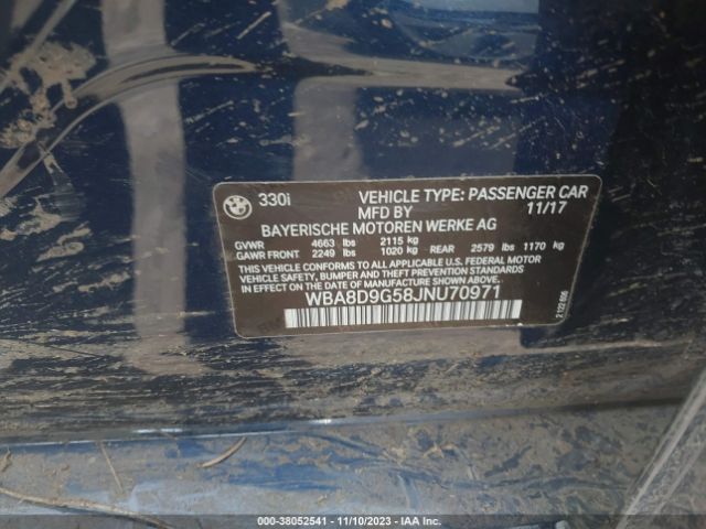 Photo 8 VIN: WBA8D9G58JNU70971 - BMW 330I 