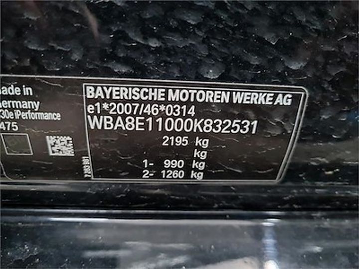 Photo 11 VIN: WBA8E11000K832531 - BMW MRT-15 