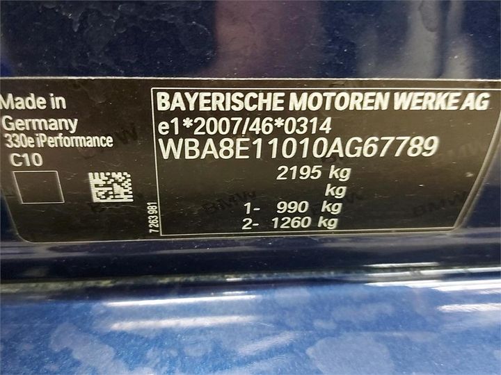 Photo 6 VIN: WBA8E11010AG67789 - BMW 3 BERLINE 