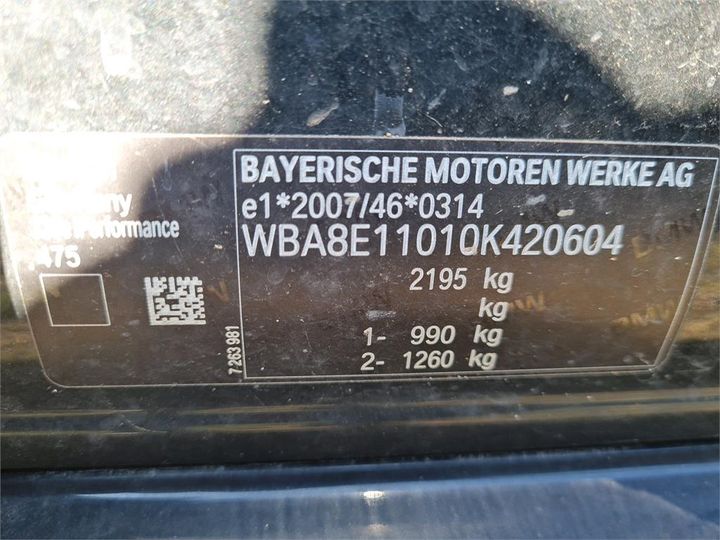 Photo 6 VIN: WBA8E11010K420604 - BMW 3 BERLINE 