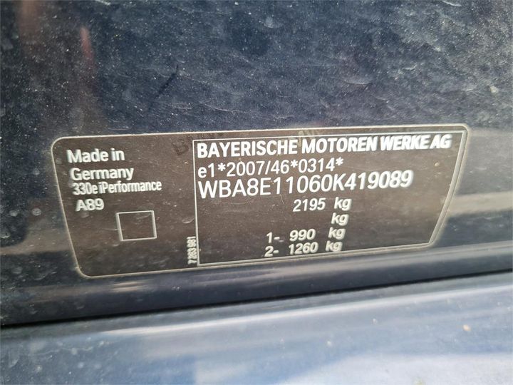 Photo 6 VIN: WBA8E11060K419089 - BMW 3 BERLINE 