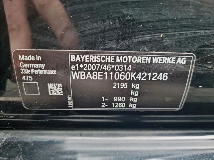 Photo 6 VIN: WBA8E11060K421246 - BMW 3 BERLINE 