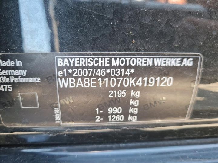 Photo 6 VIN: WBA8E11070K419120 - BMW 3 BERLINE 