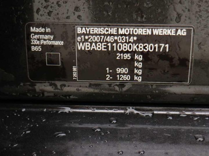 Photo 14 VIN: WBA8E11080K830171 - BMW BMW 3 SERIES 