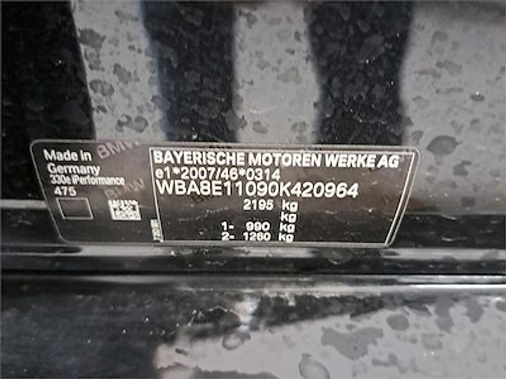 Photo 11 VIN: WBA8E11090K420964 - BMW 330E 