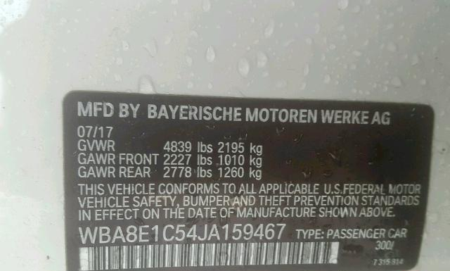 Photo 9 VIN: WBA8E1C54JA159467 - BMW 330E 