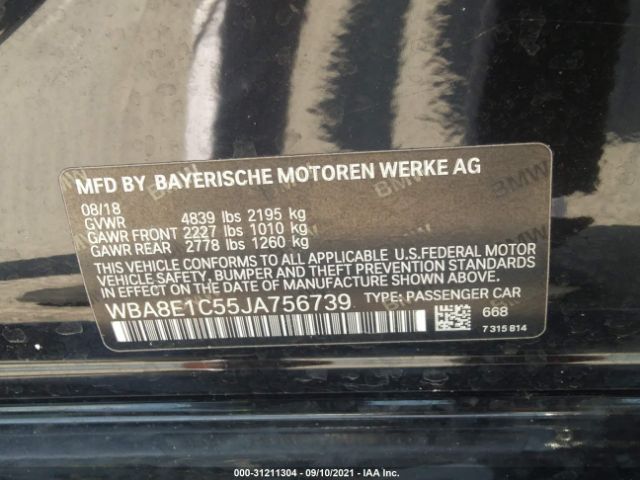 Photo 8 VIN: WBA8E1C55JA756739 - BMW 3 