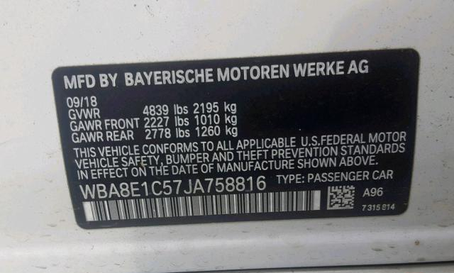 Photo 9 VIN: WBA8E1C57JA758816 - BMW 330E 