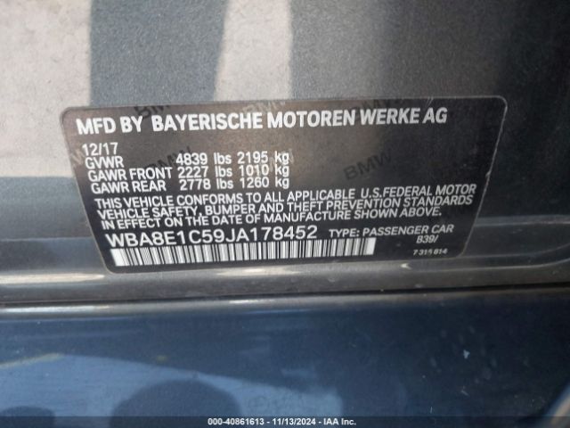 Photo 8 VIN: WBA8E1C59JA178452 - BMW 330E 