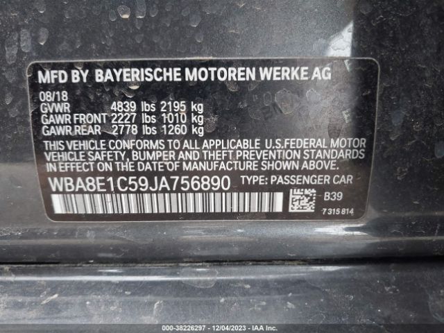 Photo 8 VIN: WBA8E1C59JA756890 - BMW 330E 