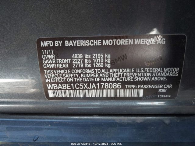 Photo 8 VIN: WBA8E1C5XJA178086 - BMW 330E 