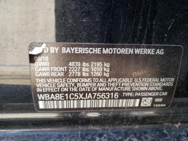 Photo 11 VIN: WBA8E1C5XJA756316 - BMW 3 SERIES 