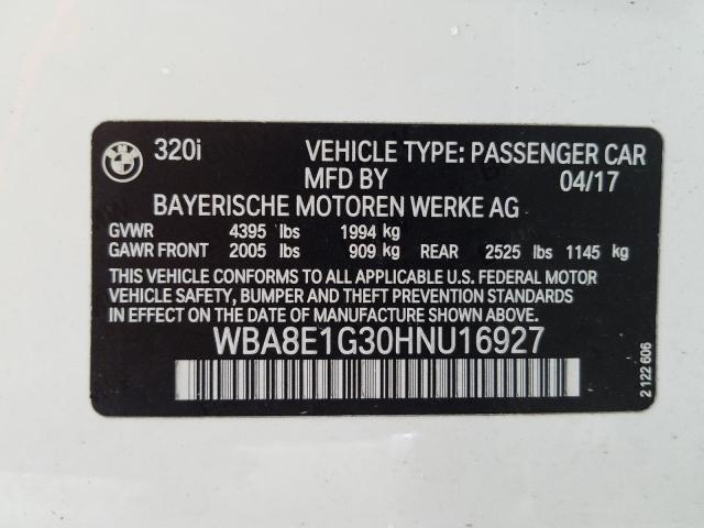 Photo 9 VIN: WBA8E1G30HNU16927 - BMW 320 I 