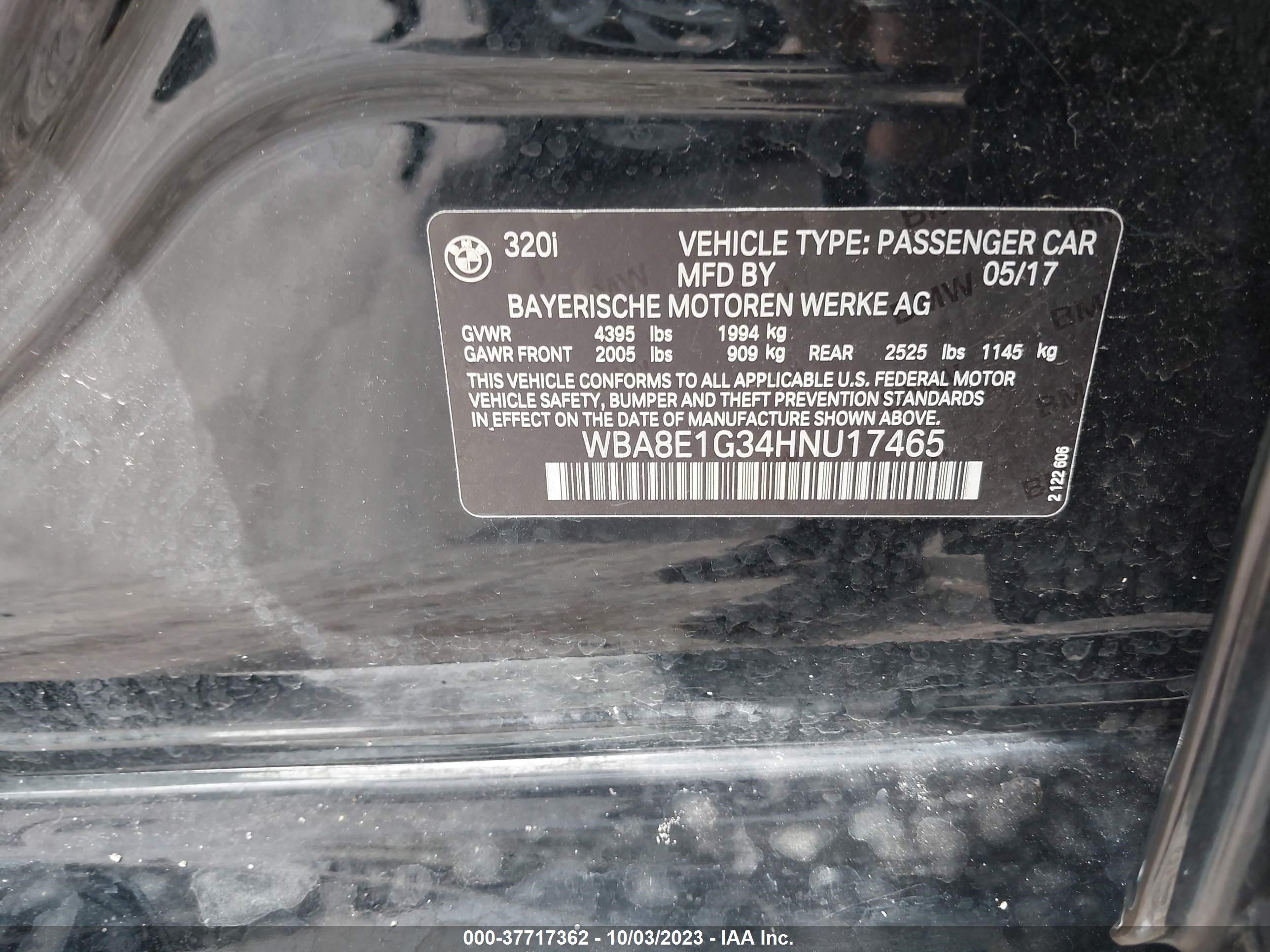 Photo 8 VIN: WBA8E1G34HNU17465 - BMW 3ER 