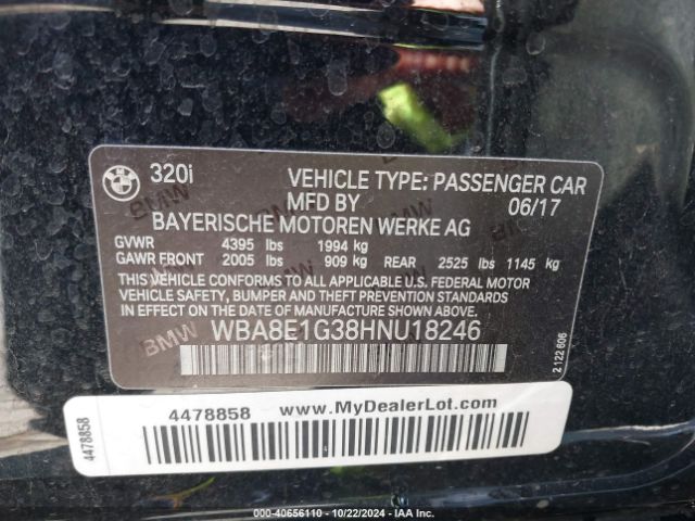 Photo 8 VIN: WBA8E1G38HNU18246 - BMW 320I 