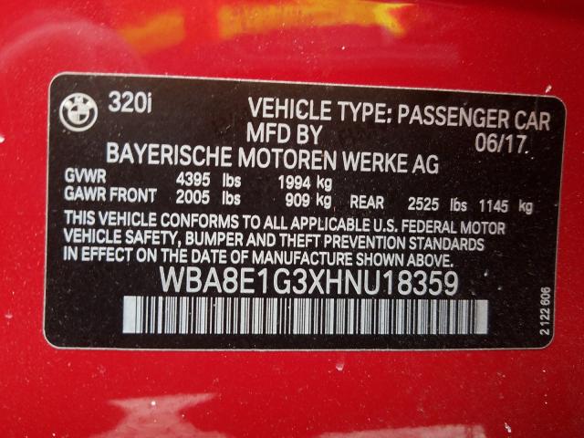 Photo 9 VIN: WBA8E1G3XHNU18359 - BMW 320 I 