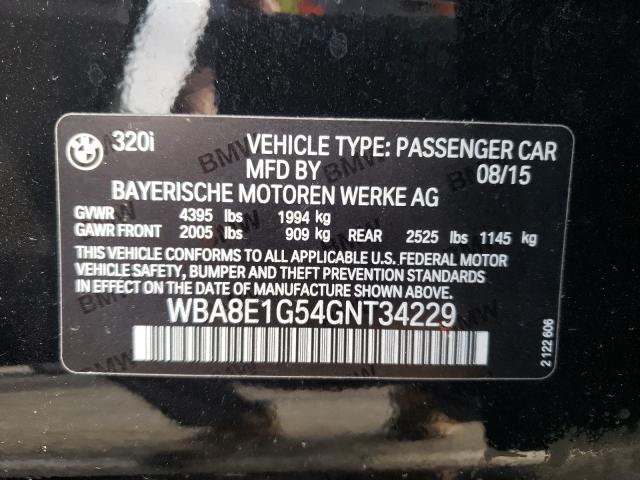 Photo 9 VIN: WBA8E1G54GNT34229 - BMW 320I 