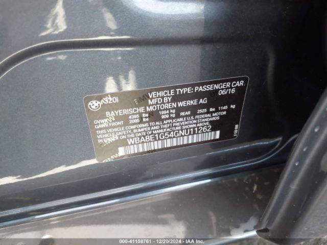 Photo 8 VIN: WBA8E1G54GNU11262 - BMW 320I 