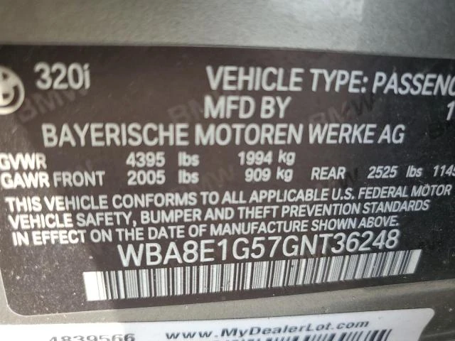 Photo 11 VIN: WBA8E1G57GNT36248 - BMW 320 I 