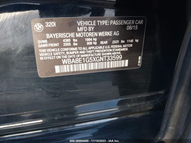 Photo 8 VIN: WBA8E1G5XGNT33599 - BMW 320I 