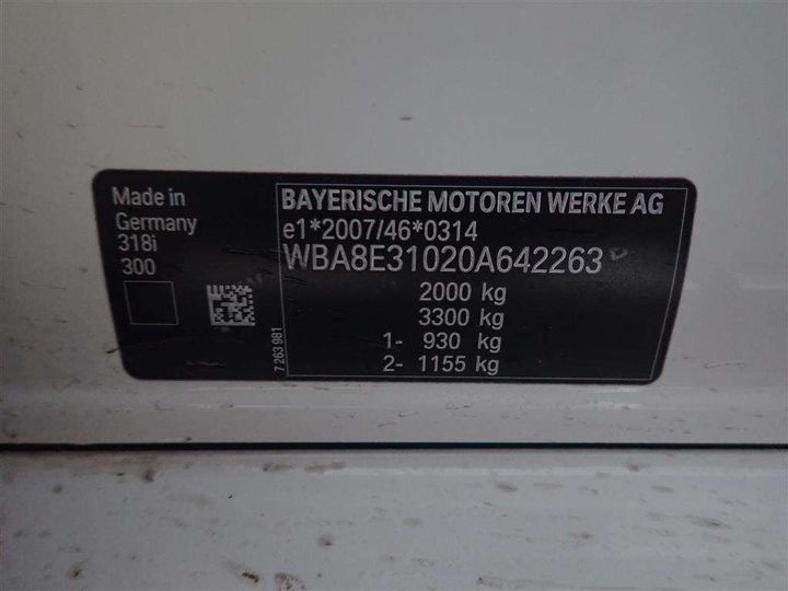 Photo 6 VIN: WBA8E31020A642263 - BMW SERIA 3 