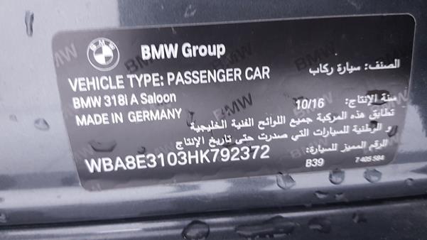 Photo 3 VIN: WBA8E3103HK792372 - BMW 318I 