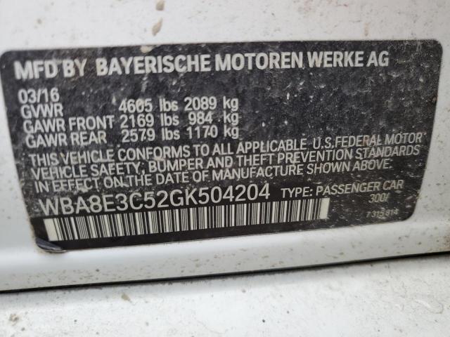 Photo 9 VIN: WBA8E3C52GK504204 - BMW 328 XI SUL 