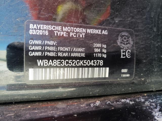 Photo 9 VIN: WBA8E3C52GK504378 - BMW 328 XI SUL 