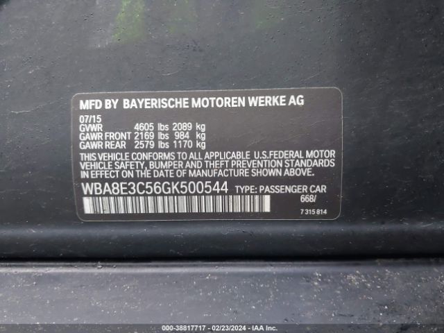 Photo 8 VIN: WBA8E3C56GK500544 - BMW 328I 