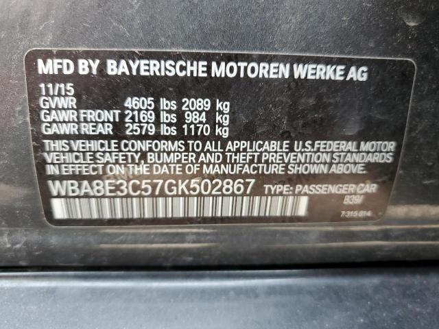 Photo 9 VIN: WBA8E3C57GK502867 - BMW 328 XI SUL 