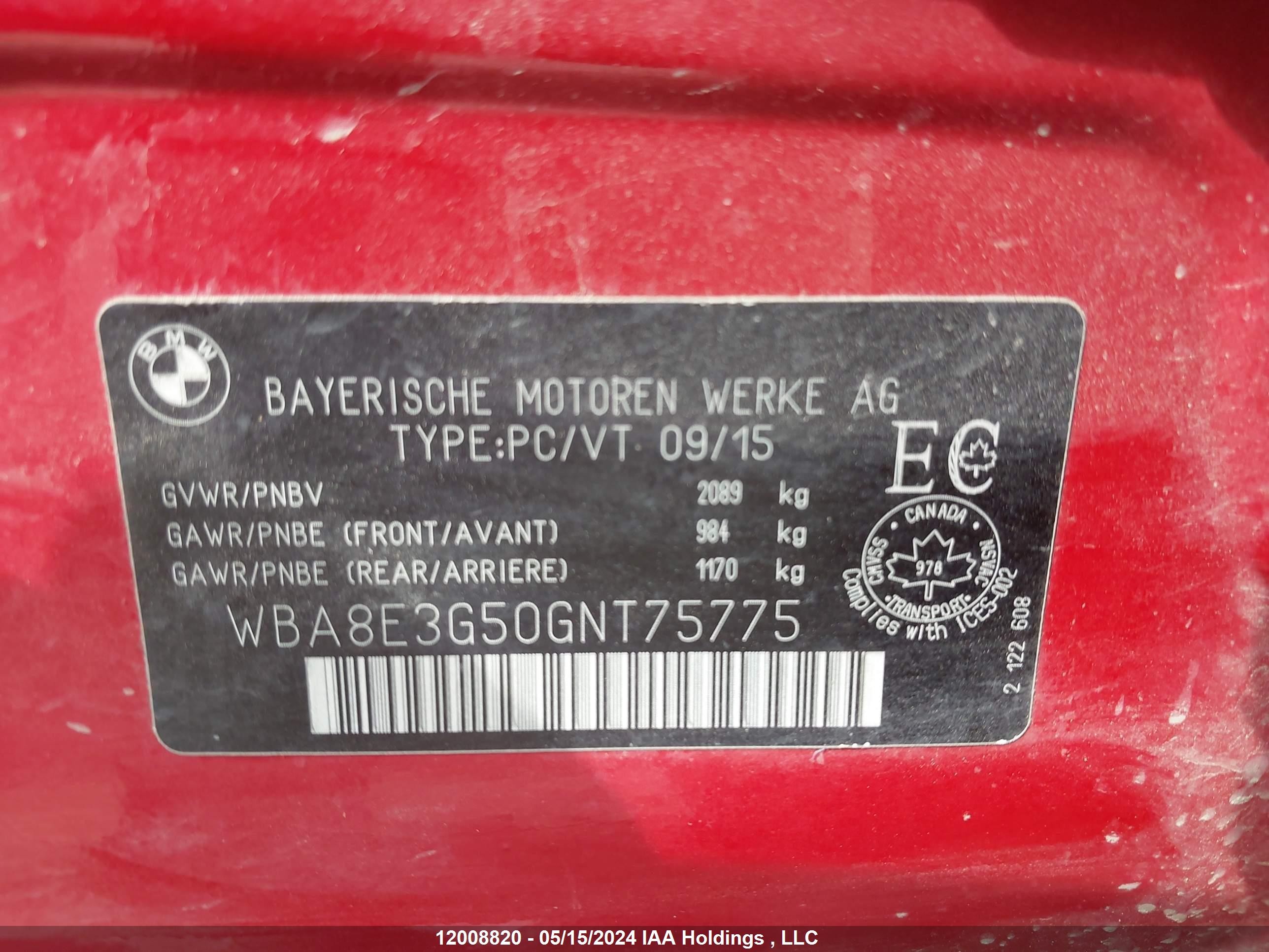 Photo 8 VIN: WBA8E3G50GNT75775 - BMW 3ER 