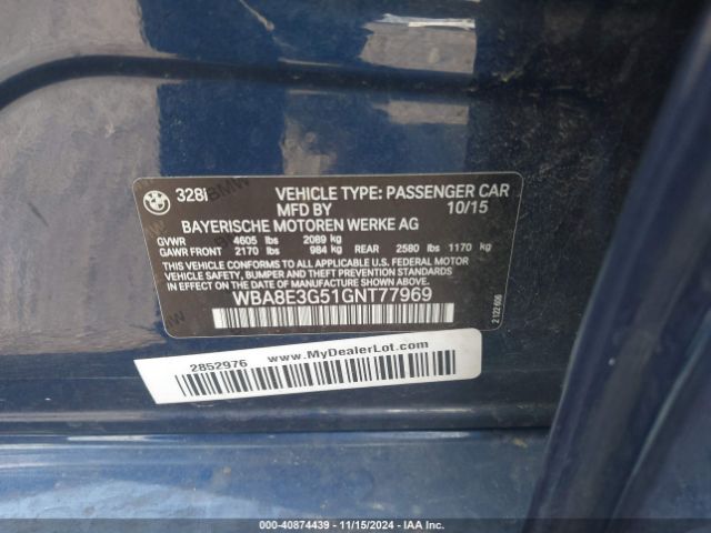 Photo 8 VIN: WBA8E3G51GNT77969 - BMW 328I 