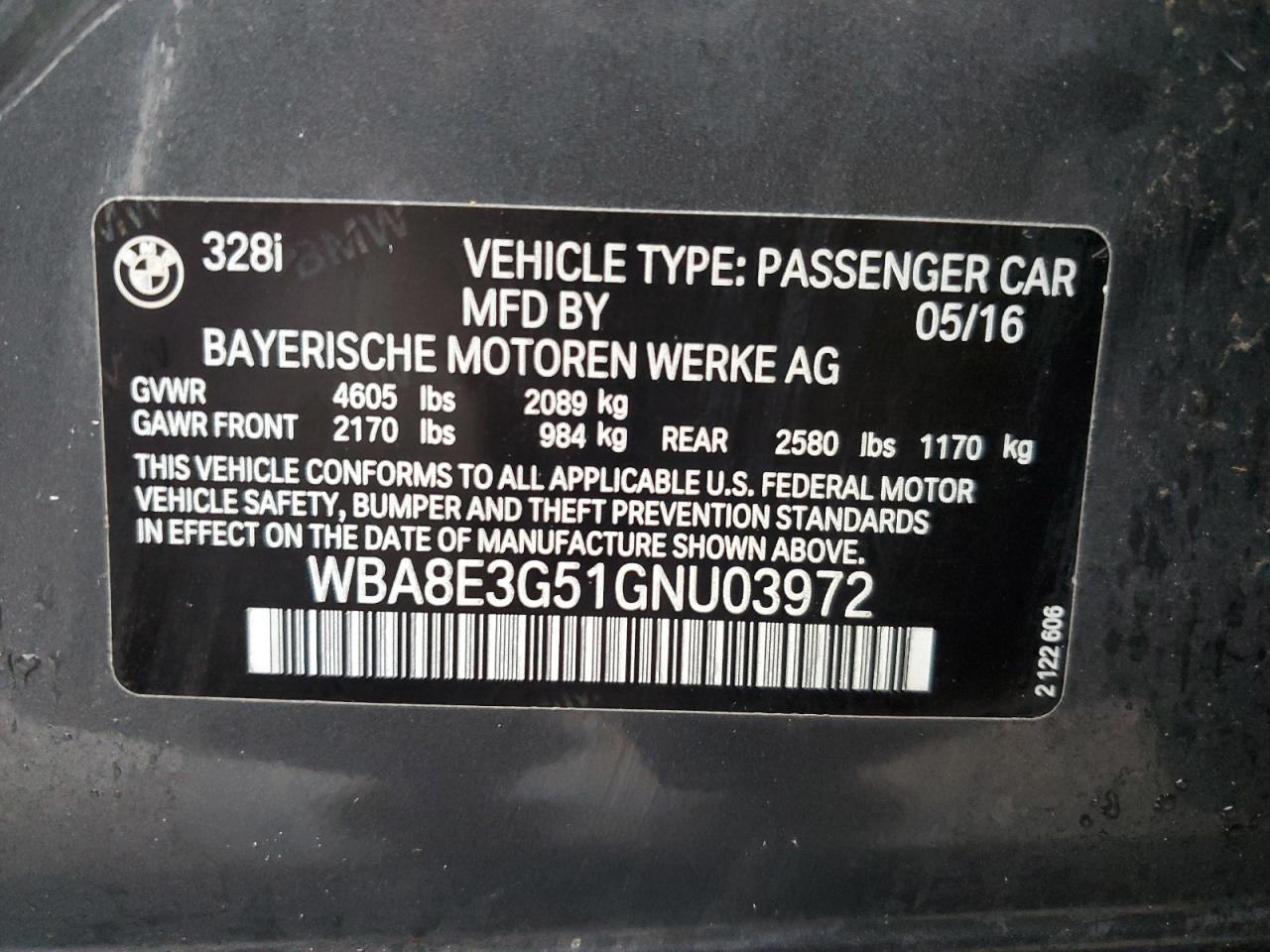 Photo 12 VIN: WBA8E3G51GNU03972 - BMW 3ER 