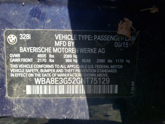 Photo 9 VIN: WBA8E3G52GNT75129 - BMW 328 XI SUL 