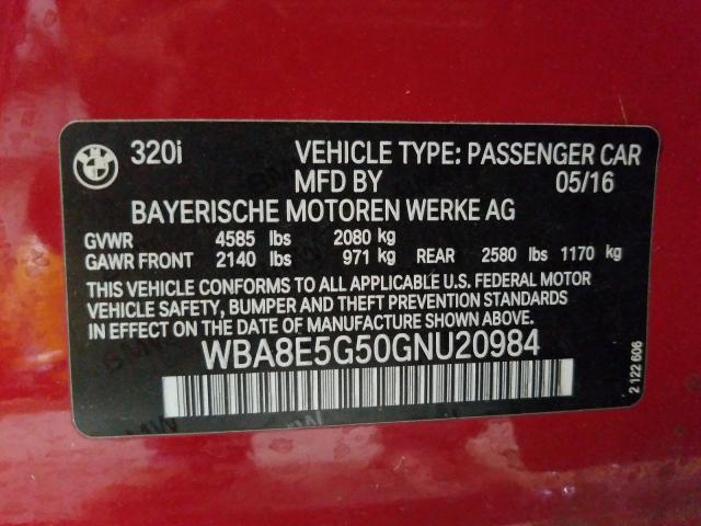 Photo 9 VIN: WBA8E5G50GNU20984 - BMW 320 XI 