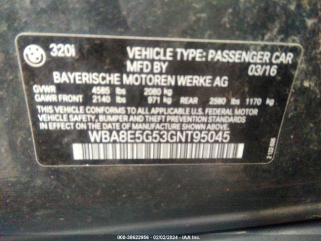 Photo 8 VIN: WBA8E5G53GNT95045 - BMW 320I 