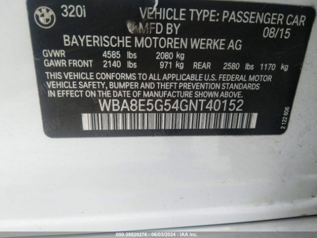 Photo 8 VIN: WBA8E5G54GNT40152 - BMW 320I 