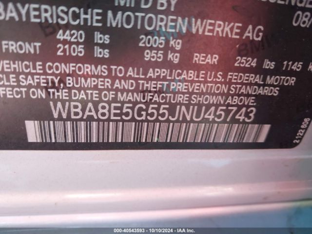 Photo 8 VIN: WBA8E5G55JNU45743 - BMW 320I 