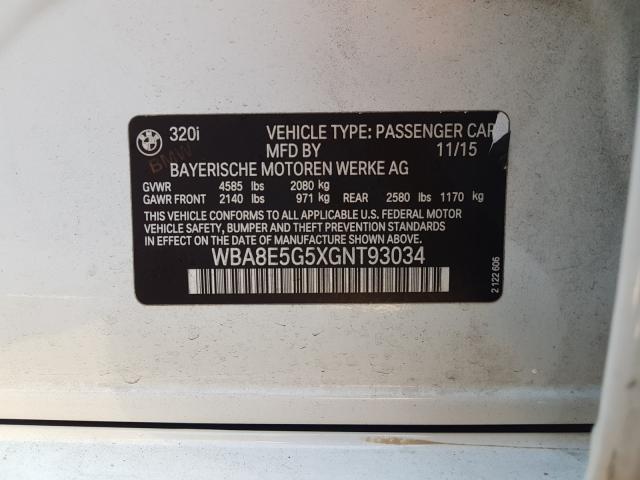 Photo 9 VIN: WBA8E5G5XGNT93034 - BMW 320 XI 