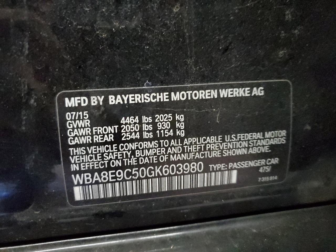 Photo 11 VIN: WBA8E9C50GK603980 - BMW 3ER 