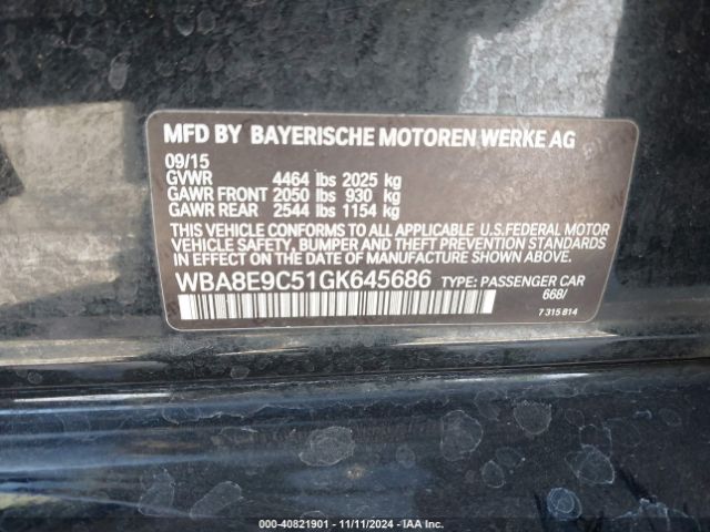 Photo 8 VIN: WBA8E9C51GK645686 - BMW 328I 