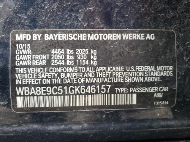 Photo 11 VIN: WBA8E9C51GK646157 - BMW 328 I SULE 