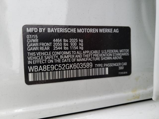 Photo 9 VIN: WBA8E9C52GK603589 - BMW 328 I SULE 