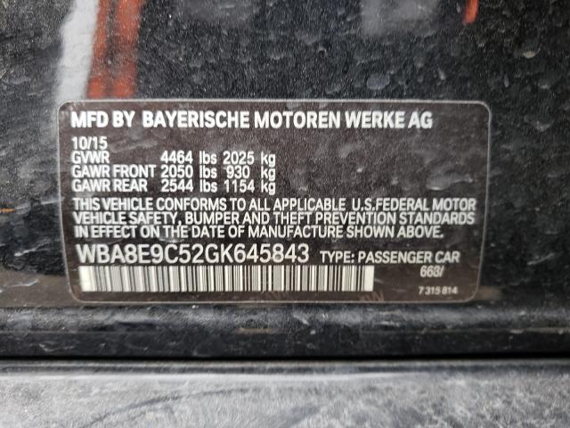 Photo 9 VIN: WBA8E9C52GK645843 - BMW 328 I SULE 