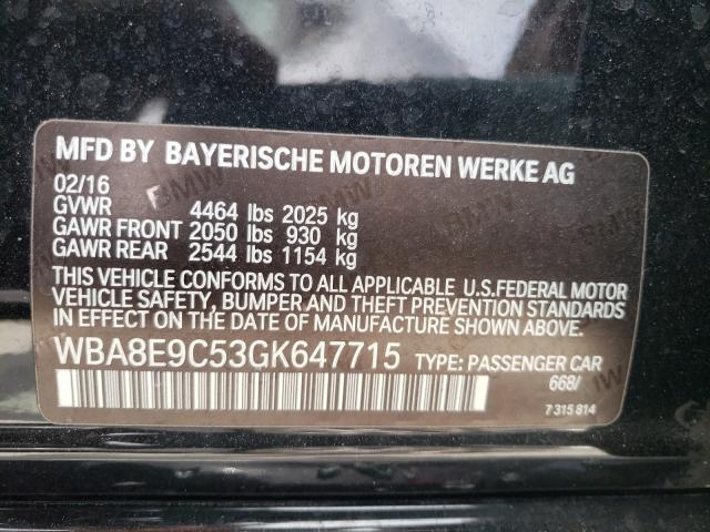 Photo 9 VIN: WBA8E9C53GK647715 - BMW 328 I SULE 