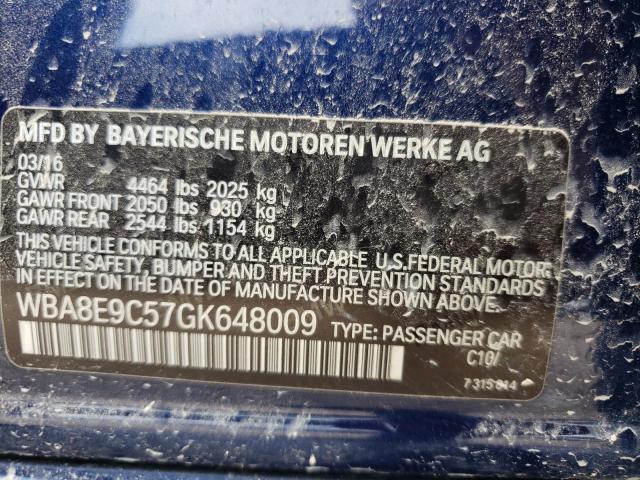 Photo 9 VIN: WBA8E9C57GK648009 - BMW 328 I SULE 