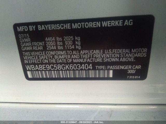 Photo 8 VIN: WBA8E9C58GK603404 - BMW 3 